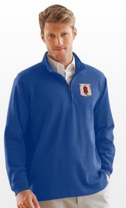 1/4-Zip Flat-Back Rib Pullover Sweater